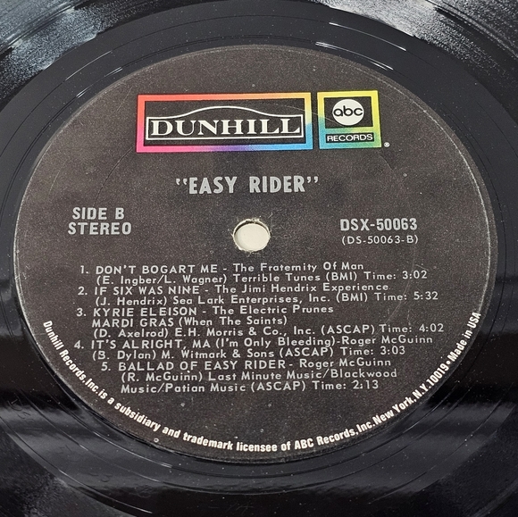 Easy Rider Soundtrack LP Vinyl Album Jimi Hendrix Peter Fonda Jack Nicholson ABC - Picture 5 of 14